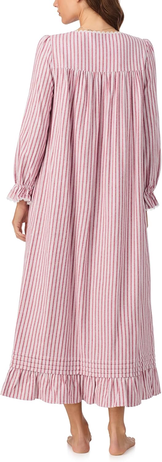 Eileen West Womens Sleepwear & Loungewear - Brushed Flannel Collection - 100% Cotton Long Sleeve 50" Long Ballet Nightgown - Image 4