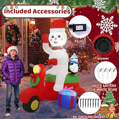 Vista 38 de Decoraciones inflables de Navidad de 10 pies, Papá Noel de Navidad con caramelo con luz LED para fiestas de Navidad en interiores, exteriores