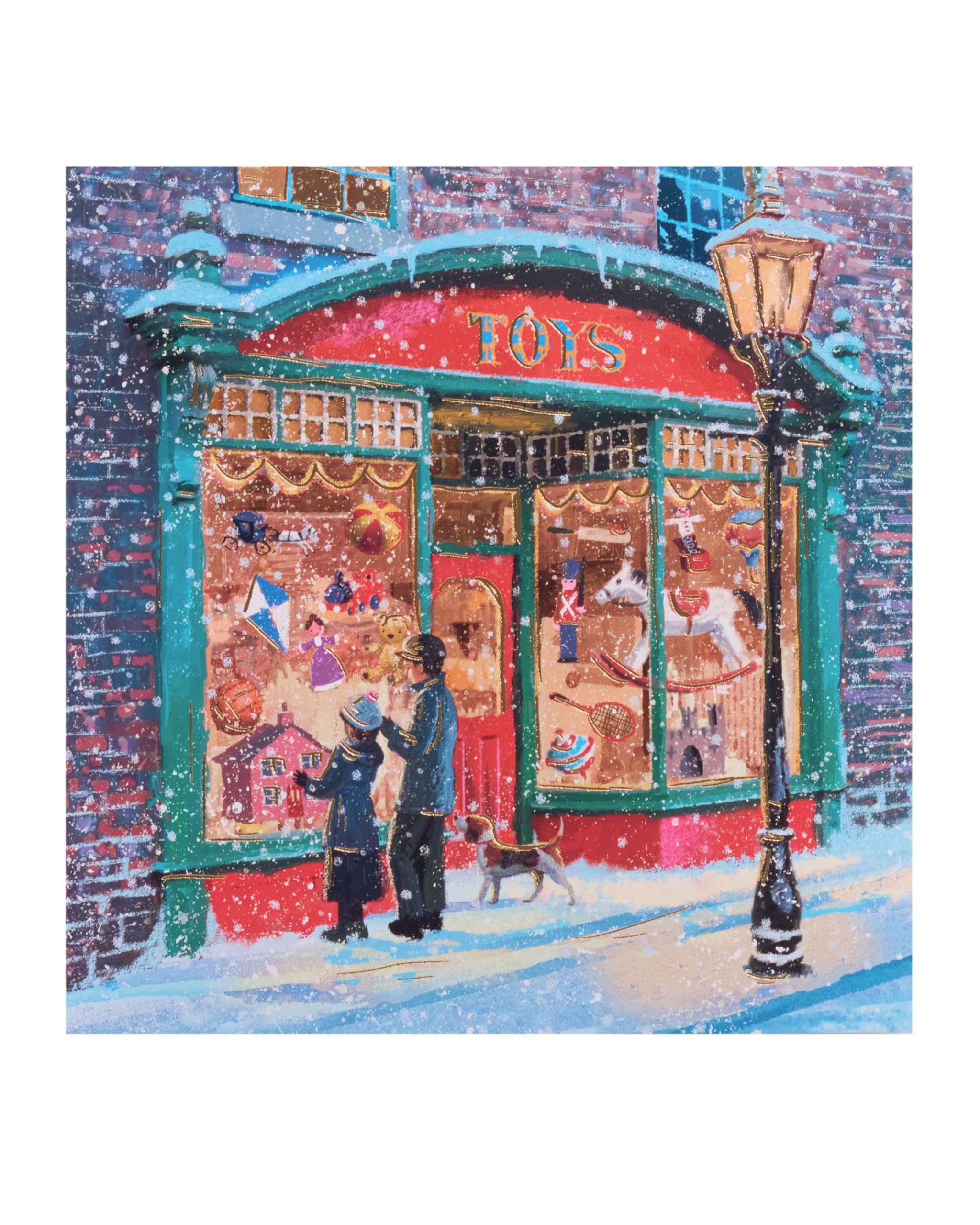 UK Greetings Multipack of 8 Christmas Cards for Him/Her/Friend - Toy Shop Design, 5 x 5 inch