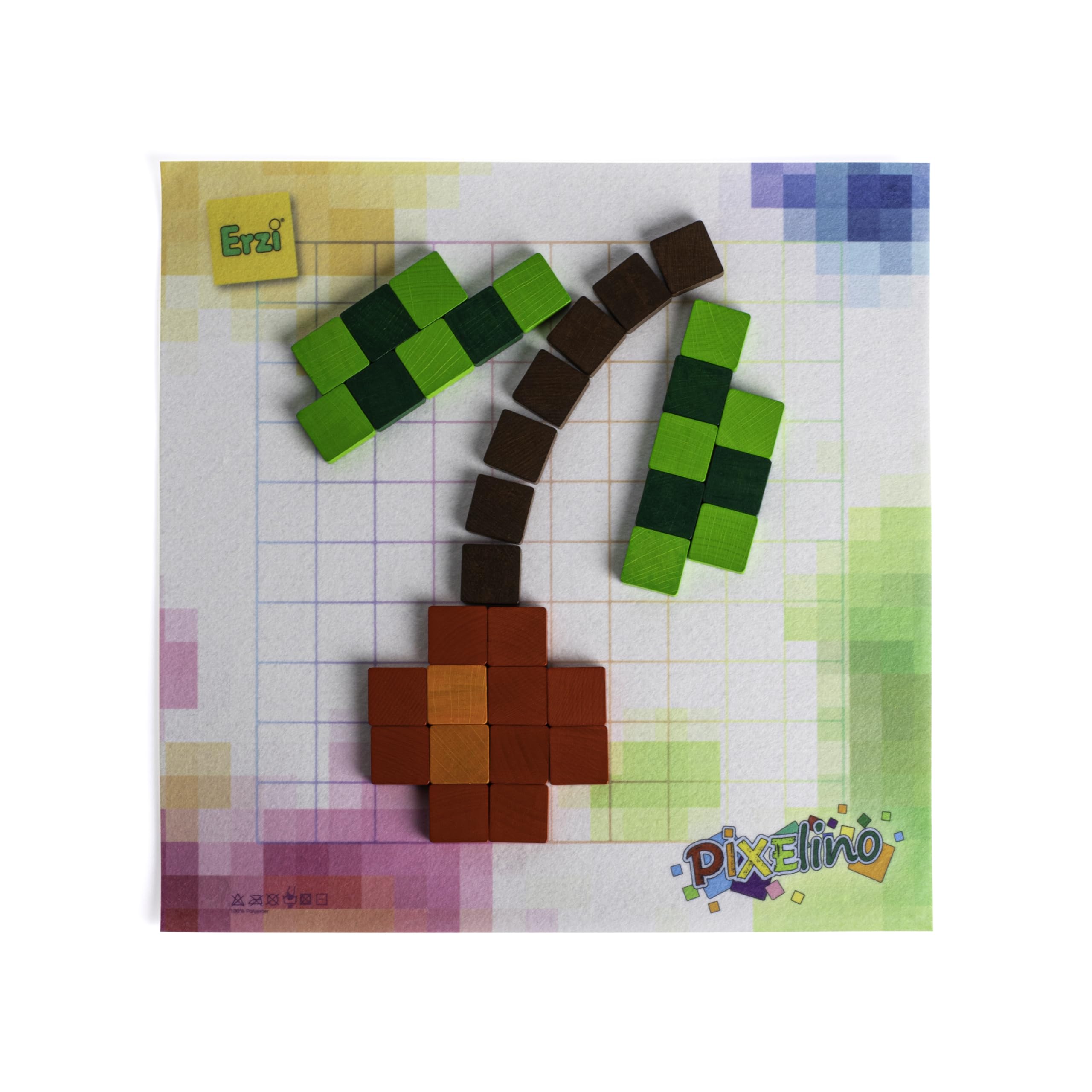 Erzi 42292 Pixelino Maxi aus Holz, Lernmaterial für Kinder | pädagogischer Alleskönner, Kreative Spielwelten gestalten