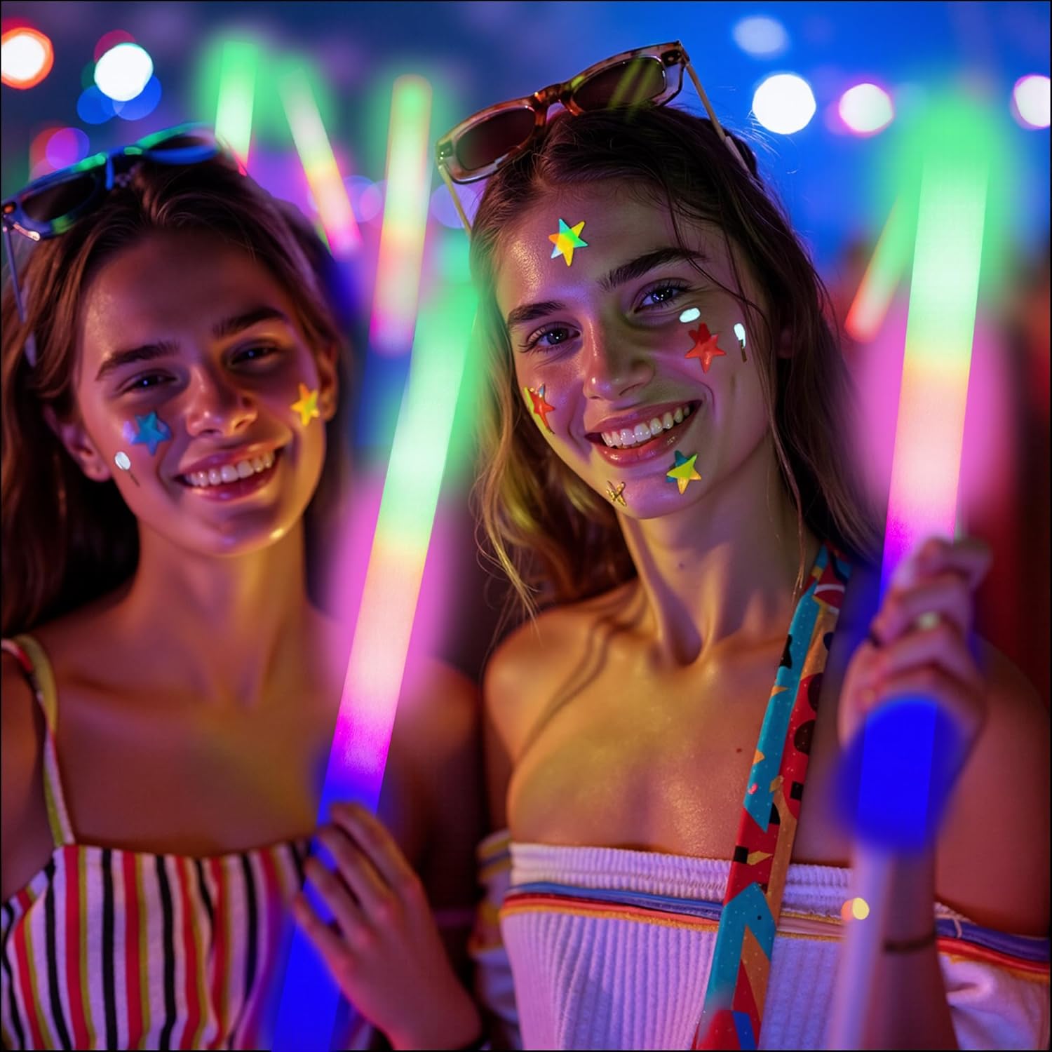 120 PCS Foam Glow Sticks Bulk With 3 Modes Colorful Flashing,Foam Light up Sticks,Glow Sticks for Wedding,Glow in Dark Party Supplies for Wedding,Halloween, 4th of Raves,July,Concert,New Year