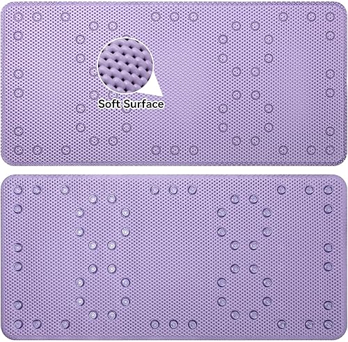 Miniatura 29 de Tapete antideslizante de espuma de doble capa de 37 x 17 pulgadas, más cómodo y grueso que el tapete de ducha de espuma ordinario, tapete de baño