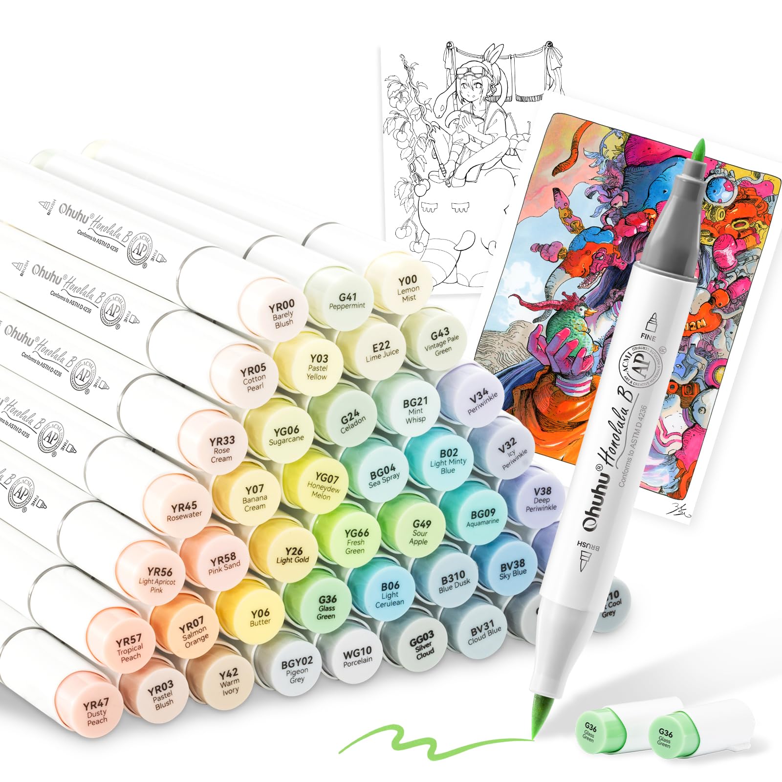 Ohuhu マーカーペン 筆タイプ 320色 プロ愛用 細字 Amazon | Ohuhu