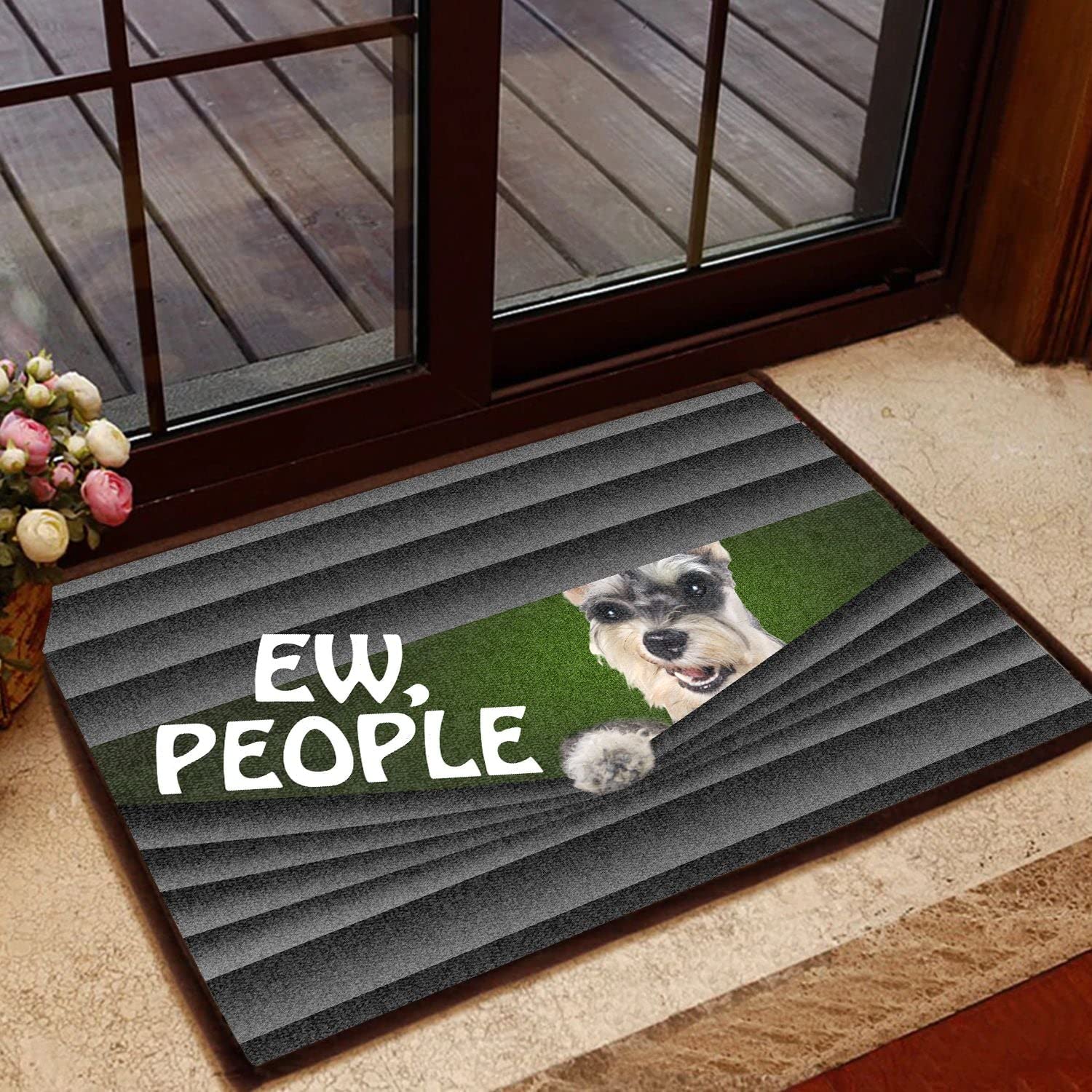 Felpudo Entrada casa Felpudo de Perro Schnauzer Miniatura, Amantes de los Perros Schnauzer, Felpudo Decorativo de Bienvenida para el hogar Decoracion Hogar, TTha-1686