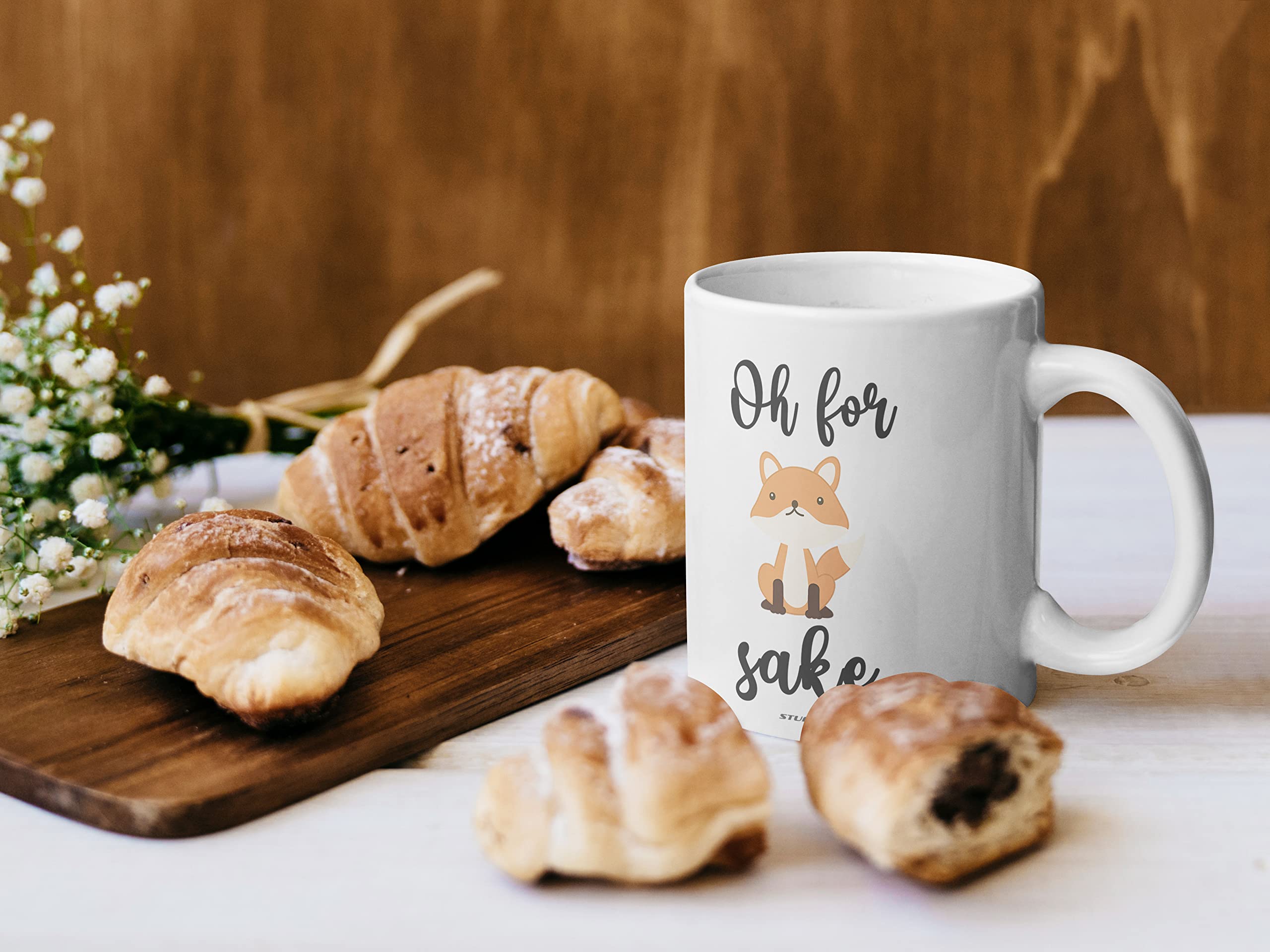 Stuff4 Oh for Fox Sake Mug 11oz Ceramic Dishwasher Safe Premium Mugs Fox Gifts, Funny Funny Gifts for Friends Cute Women and Men, White - Image 2