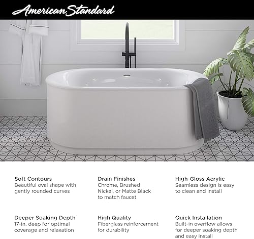 Miniatura 2 de American Standard 2549004.020 Studio S Bañera independiente, color blanco