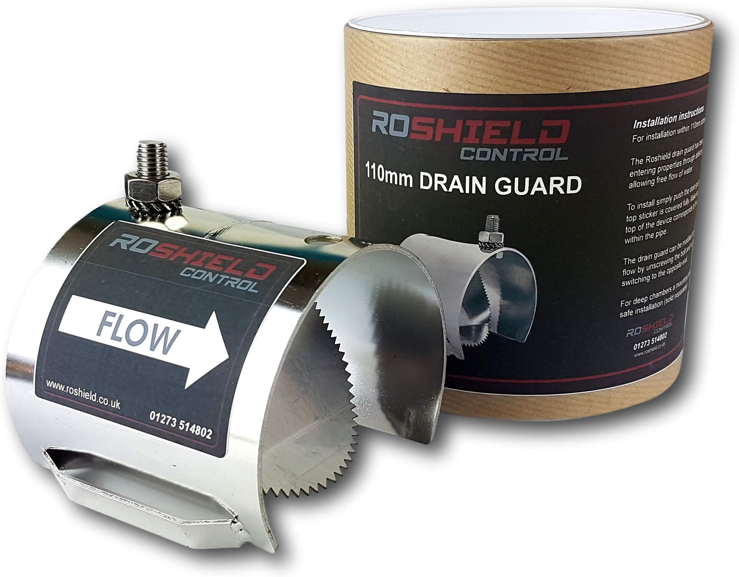 Roshield Rat Drain Guard - Drainage & Property Rodent Proofing (Stainless Steel 4"/110mm)
