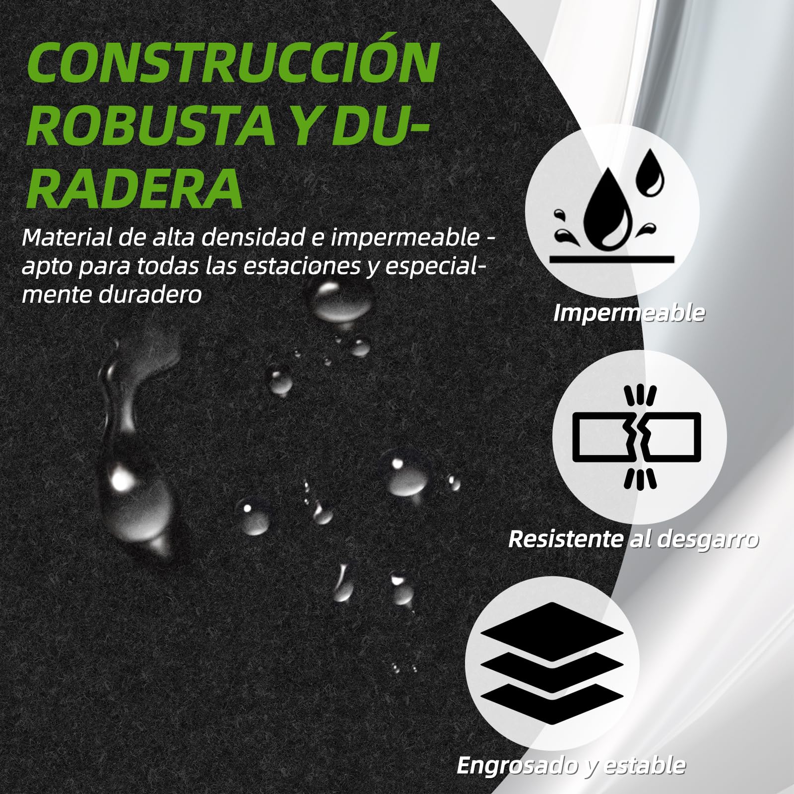 Borde para autocaravana, 0,8 m x 18 m, protección para todo tipo de clima
