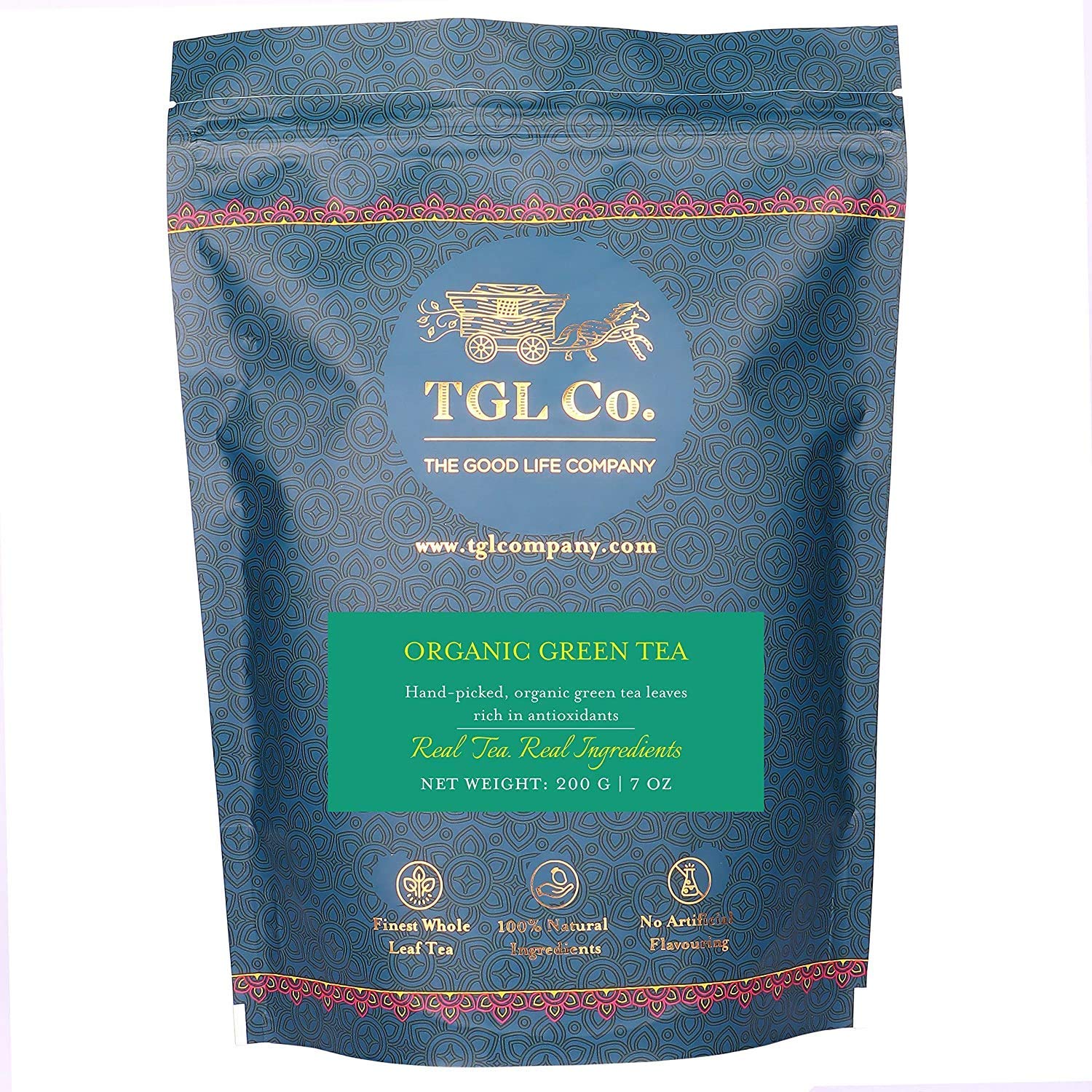 TGL Co. Organic Green Loose Tea Leaf 200 Gm | Pleasant Aroma | Improve Blood Circulation | Boost Digestion