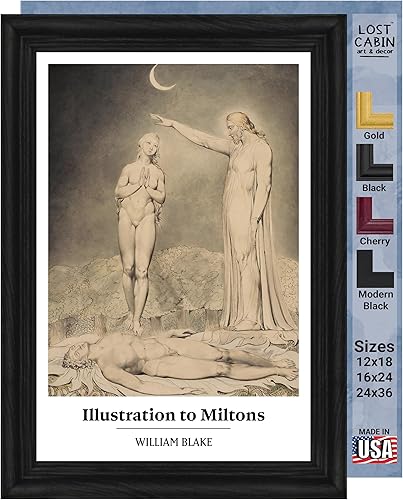 Miniatura 45 de Guillermo Blake Lost Cabin Nabucodonosor | Impresión en marco plano negro | Reproducción de pinturas de obras de arte finas | Póster decorativo