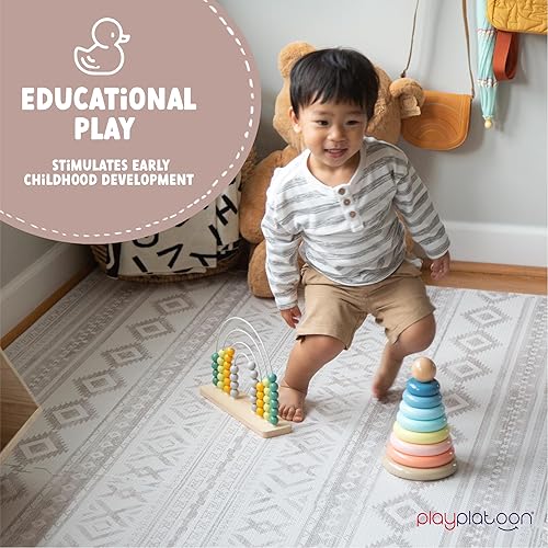 Miniatura 4 de Play Platoon Alfombrillas de juego no tóxicas grandes para niños, 9 azulejos de 72 x 72 pulgadas, azulejos de espuma extragruesos, rompecabezas de