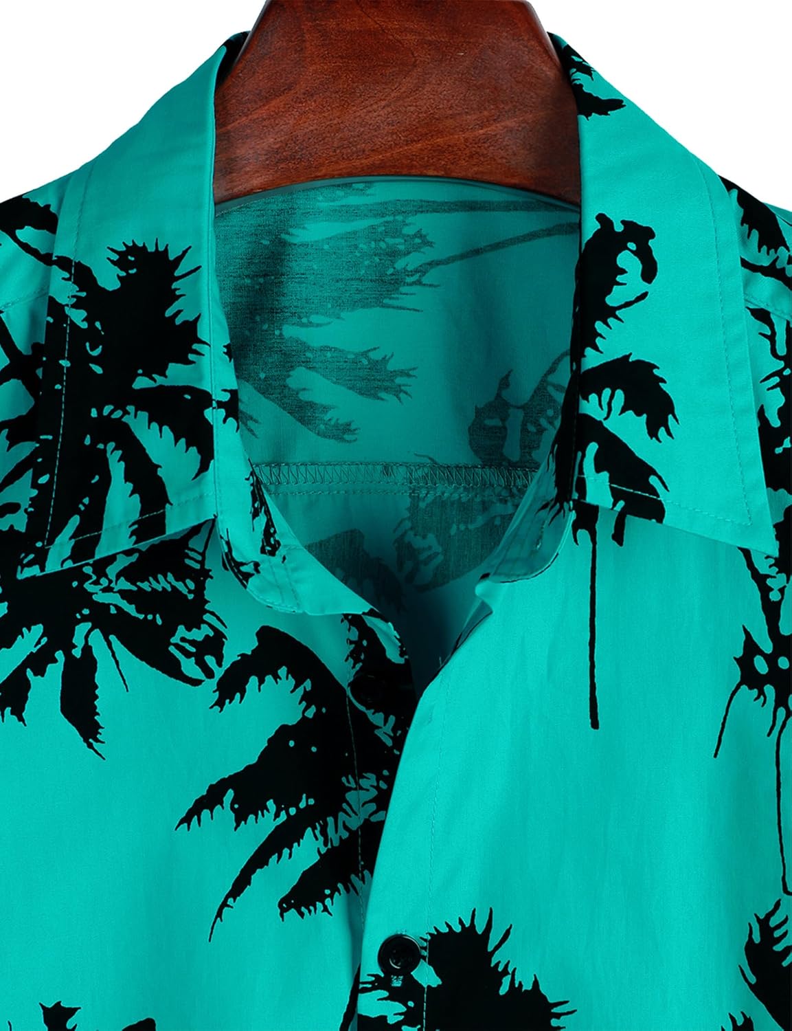 VATPAVE Mens 100% Cotton Hawaiian Shirts Floral Short Sleeve Button Down Shirts Summer Beach Shirts - Image 2