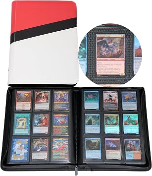 9-Pocket Trading Card Binder, Holds 900 Cards with Sleeves - Card Collector Zipper Album Holder, Gift for Collectors Perfect for Boys & Girls