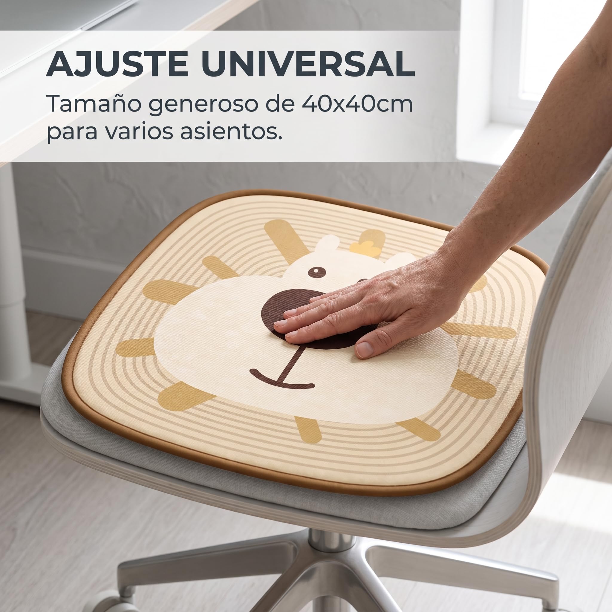 Cuscini per sedie, Cuscino sedia rinfrescante 40x40cm, Cuscino sedia antiscivolo, Traspirante per ufficio e casa