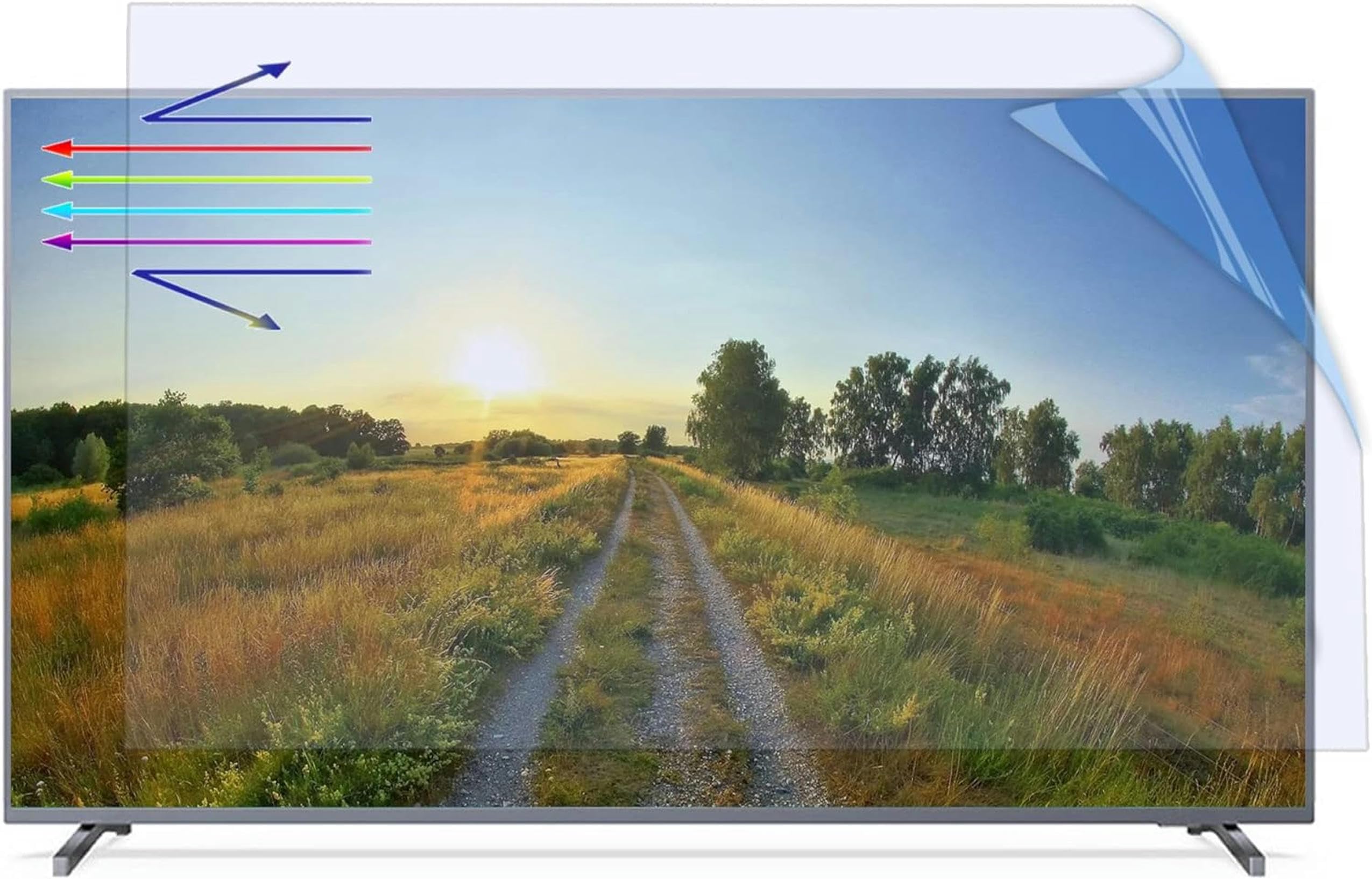 Entspiegelte Displayschutzfolie Für 43-Zoll-Fernseher, Blaulichtfilter Zur Entlastung Der Augen, Matte LCD-Oberfläche, Entspiegelt, Reflexionsarm Und Uv-Beständig