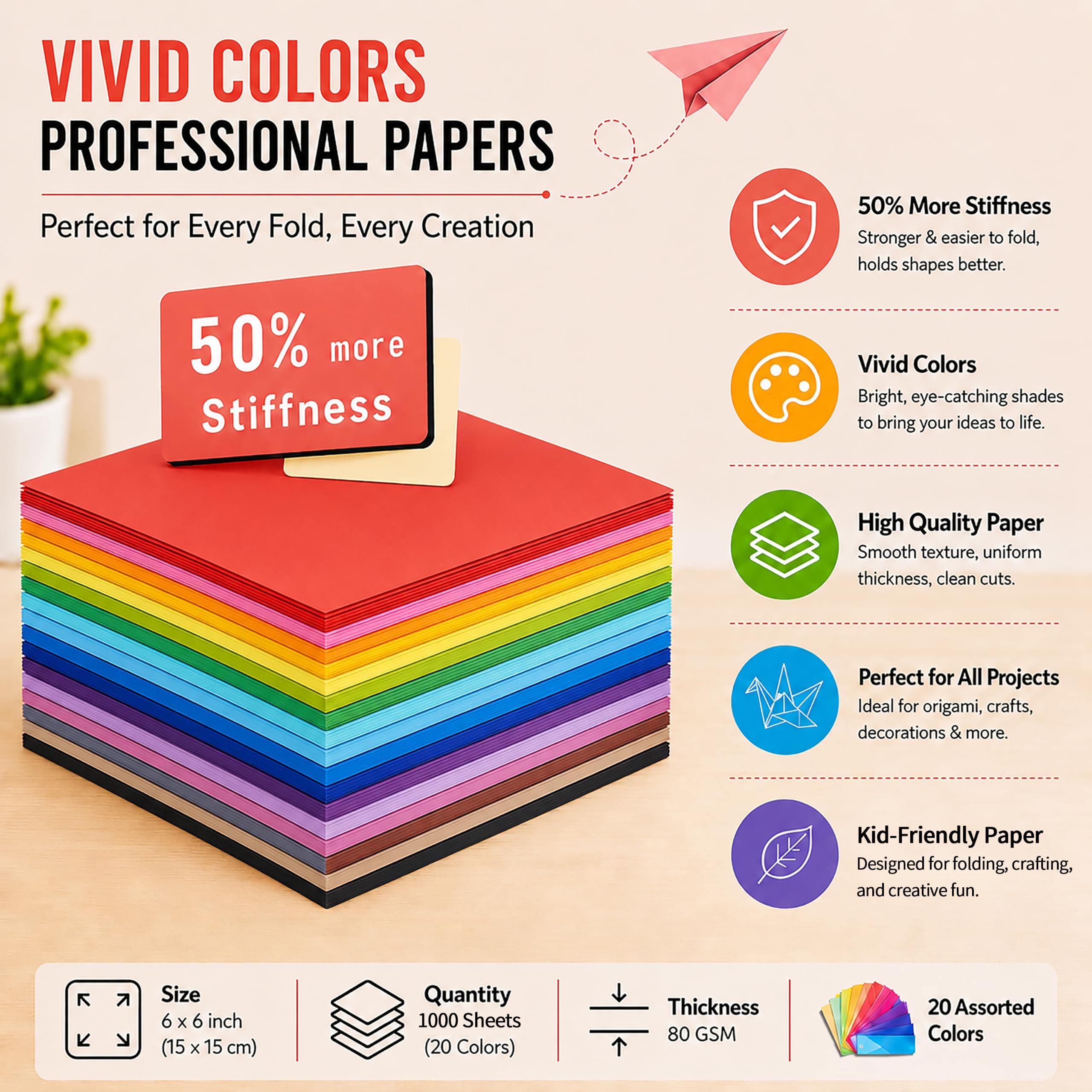 BUBU Origami Paper Kit - 1000 Sheets -5