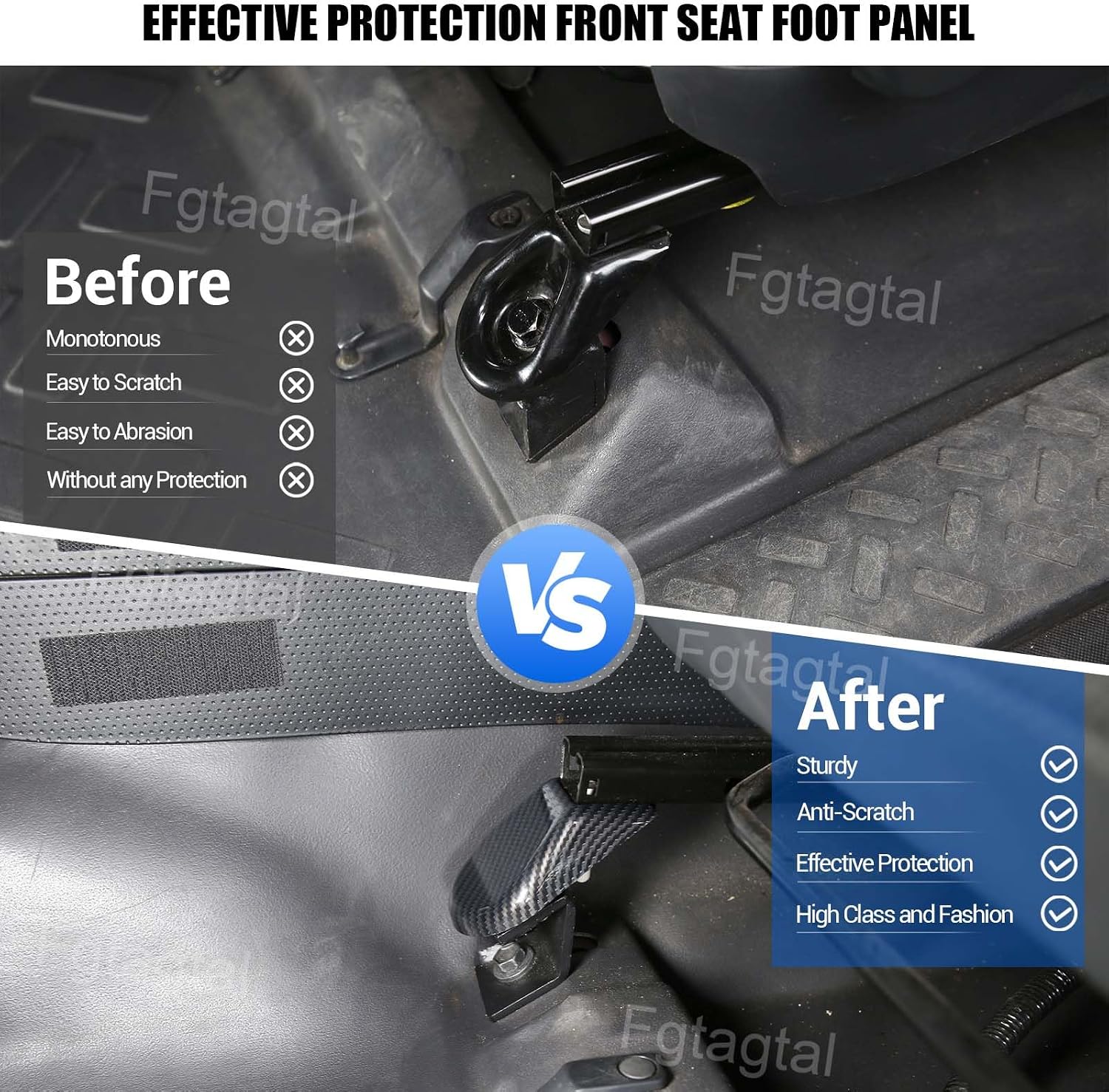 4PCS Car Front Seat Foot Bracket Trim Cover Kit Compatible with Toyot@ FJ Cruiser 2007-2021, ABS Front Seat Base Bracket Screw Cap Trim Cover Accessories (4Pcs, Carbon Fiber Pattern)