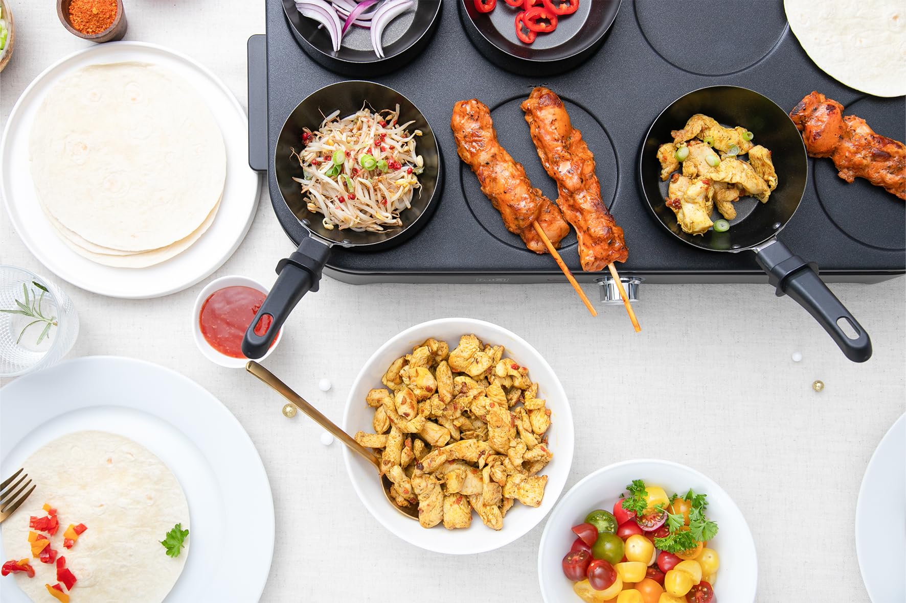 Fritel GWP 2560 - Appareil à raclette, crêpière et wok - 1500 W - Sans PFAS