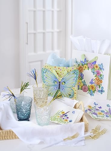 Miniatura 6 de Papyrus Bolsa de regalo mediana de 8.5 pulgadas, diseñada por Bella Pilar (mariposas y flores) para cumpleaños, bodas, despedidas de soltera, baby