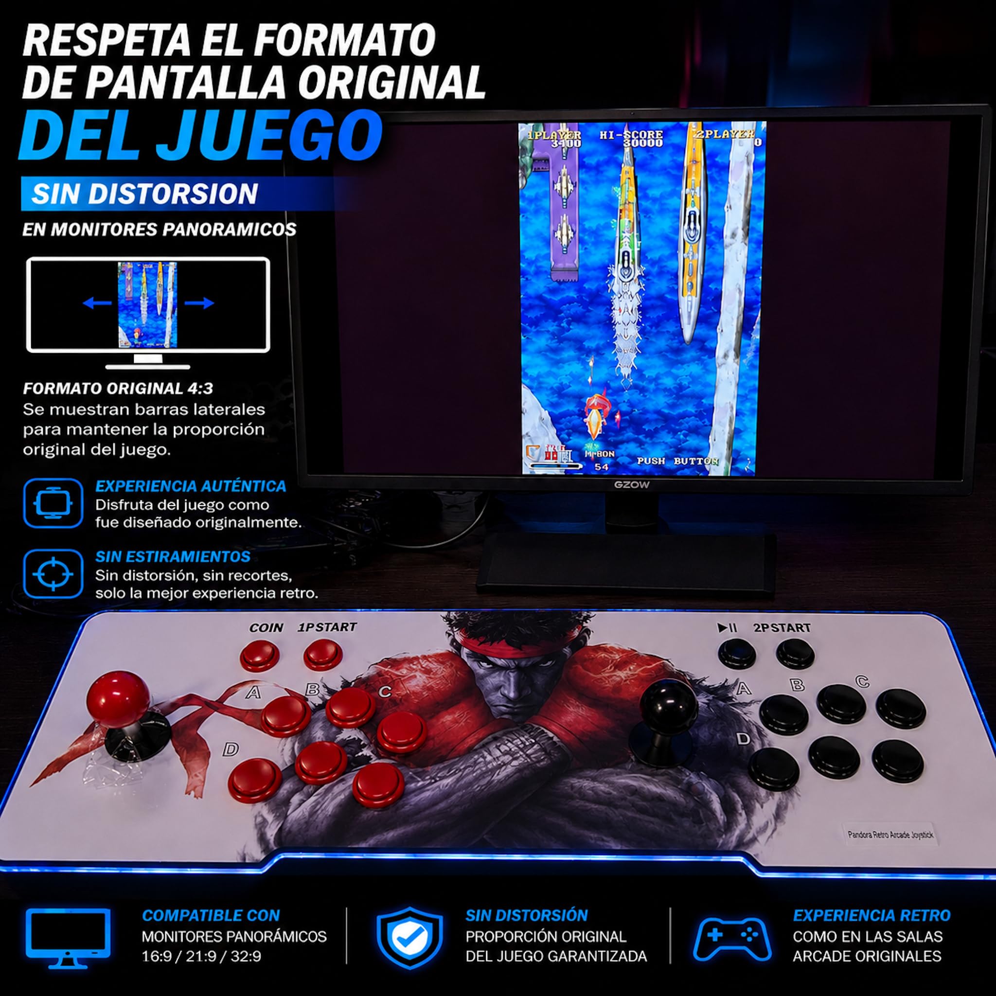 Maquina Arcade con 9800 Titulos. Consola Arcade Que Incluye 6 Botones por Jugador, 2 joysticks Estilo Sanwa DX2 Sistema Plus Saga