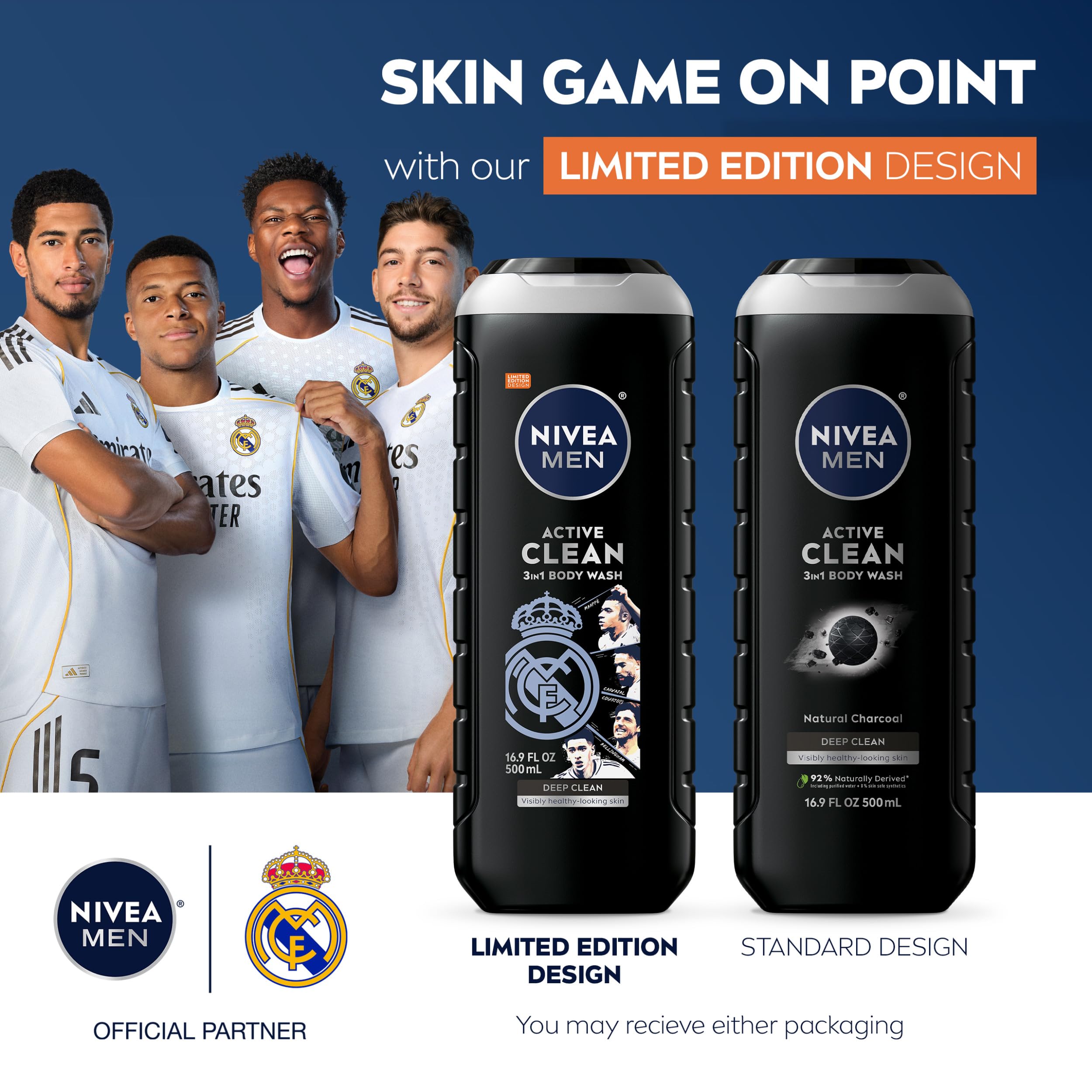 Amazon | Nivea Men アクティブクリーンボディウォッシュ、ナチュラル