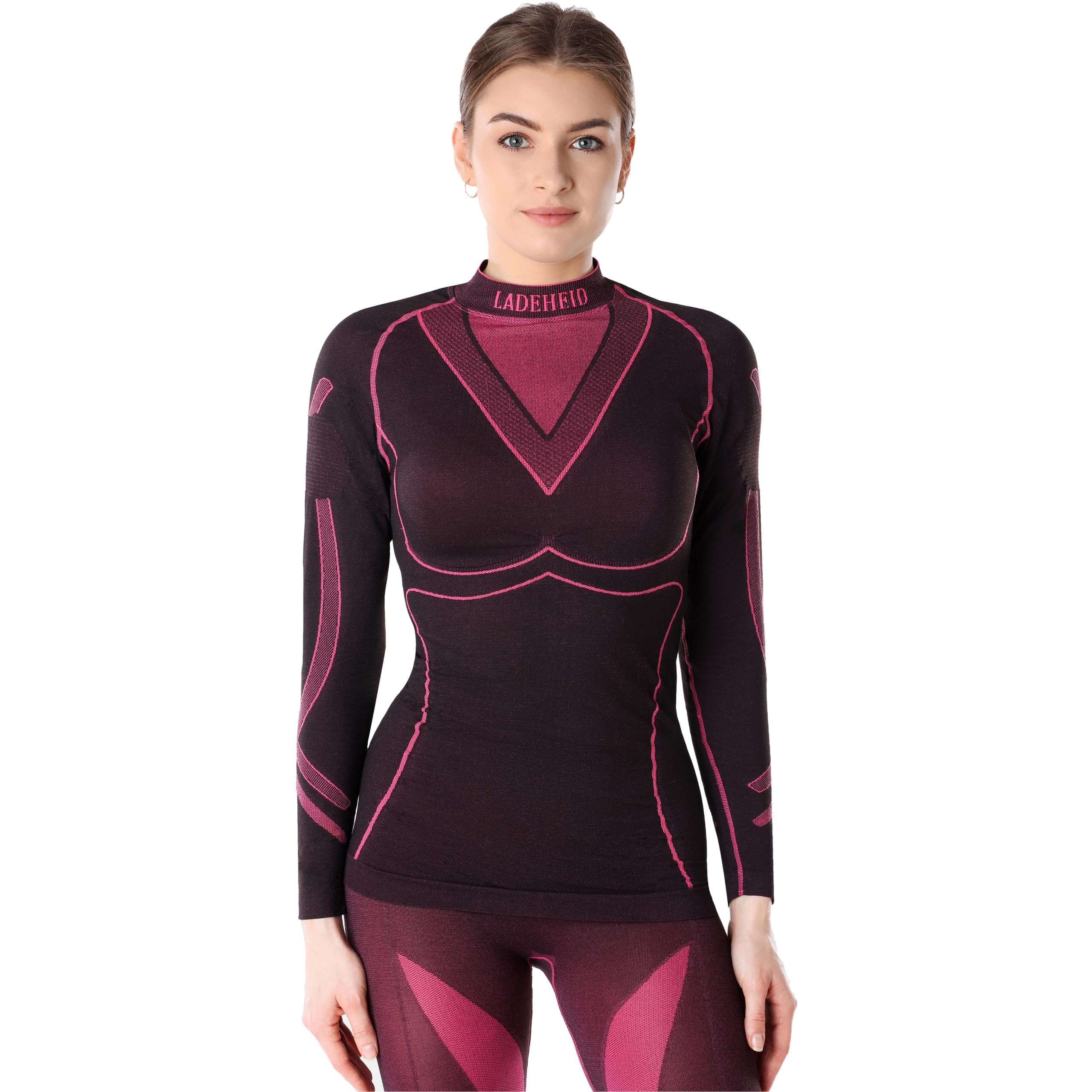 Ladeheid Thermounterwäsche Damen Funktionsunterwäsche Langarm Shirt Thermoaktiv LAGI004