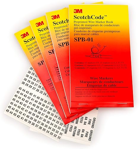 Miniatura 2 de 3M(TM) ScotchCode (TM) Cuaderno de marcadores pre impresos para cable., Blanco, 1