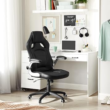 Songmics Gaming Chair, Office Chair, Swivel Chair, Black, Obg62B, 70 X 65 X 115 Cm