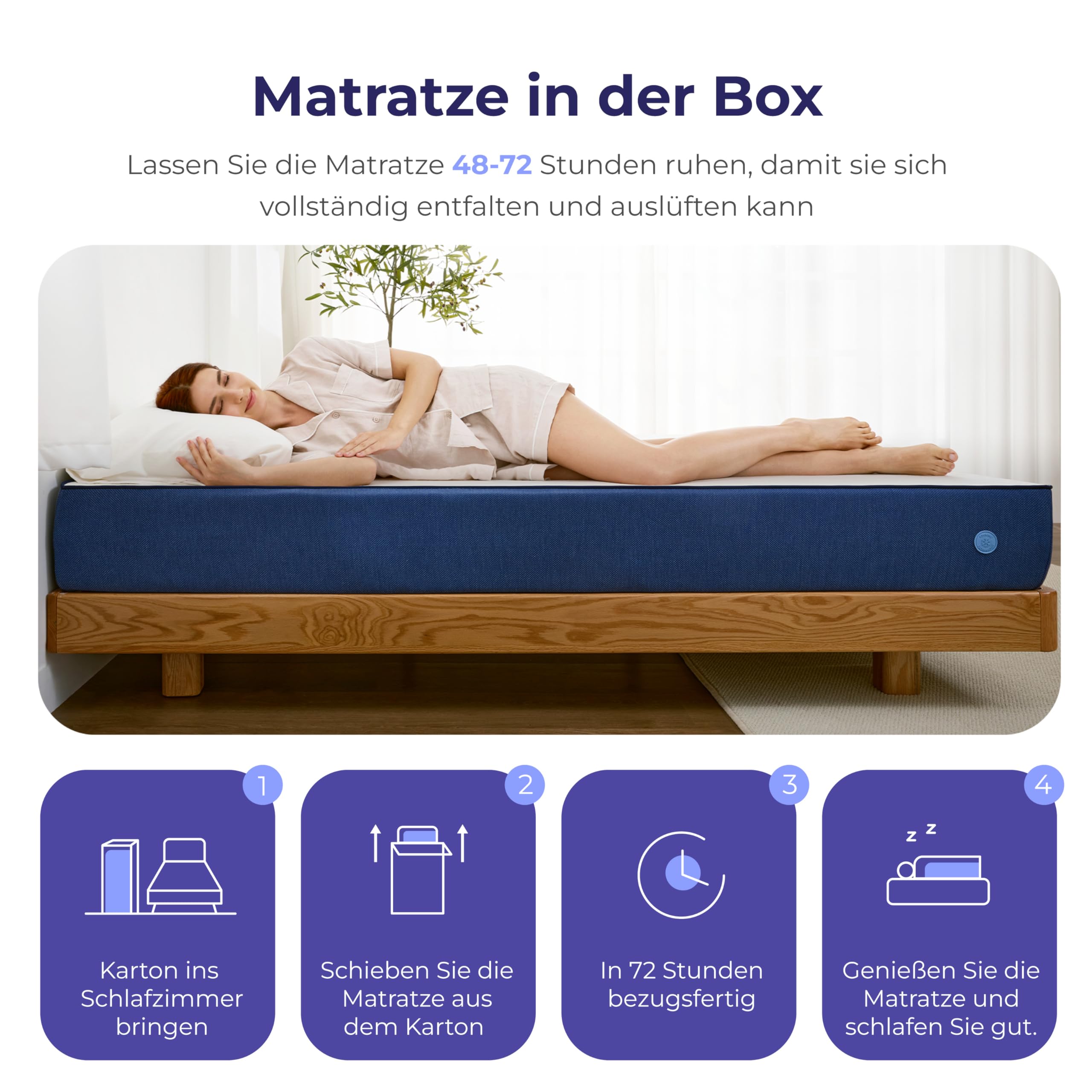 Matratze 140x200 cm Mittelfest 20cm, Ergonomische 7-Zonen Kaltschaummatratze mit Bezug abnehmbar & waschbar, Schaumstoffmatratze 140x200cm Rollmatratze H3, Öko-Tex Zertifiziert
