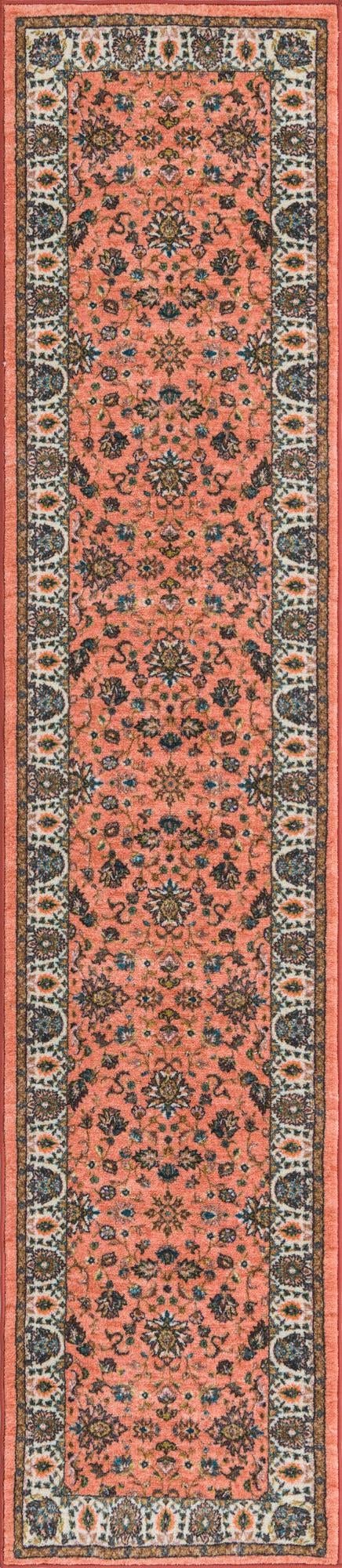 Rugs.com Medina Collection Rug – 10 Ft Runner Salmon Medium Rug Perfect for Hallways, Entryways