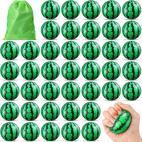 50 bolas de sandía para el estrés de 2.5 pulgadas, mini bola de espuma para aliviar el estrés, juguete para aliviar el estrés para adolescentes,