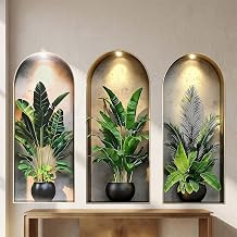 3D Tropical Jungle Leaf Wall Stickers, Potted Plant Wall Stickers, Peel-and-Apply Wall Stickers, Suitable for Living Room, Bedroom, and Office Decoration