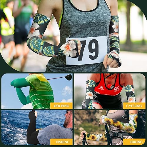 Miniatura 7 de MIG4U 2 pares de mangas de brazo, mangas de jardinería para agricultores para mujeres y hombres, manga de protección solar UV refrescante con