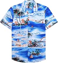 siliteelon Mens Hawaiian Shirt Funky Beach Casual Men's Short Sleeve Summer Aloha Shirts