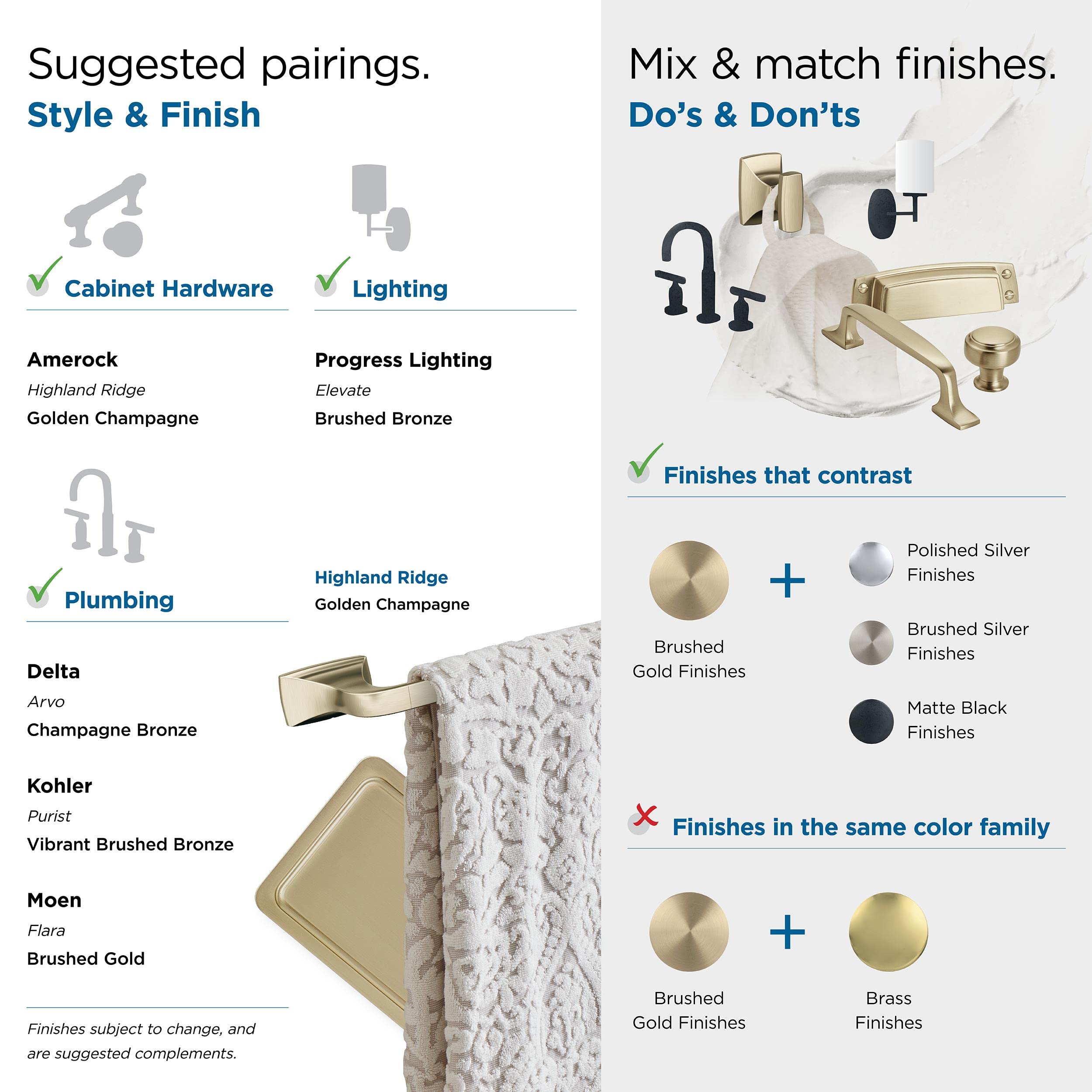 Amerock Golden Champagne Towel Ring - Bathroom Hardware -5 Amerock Golden Champagne Towel Ring - Bathroom Hardware -5