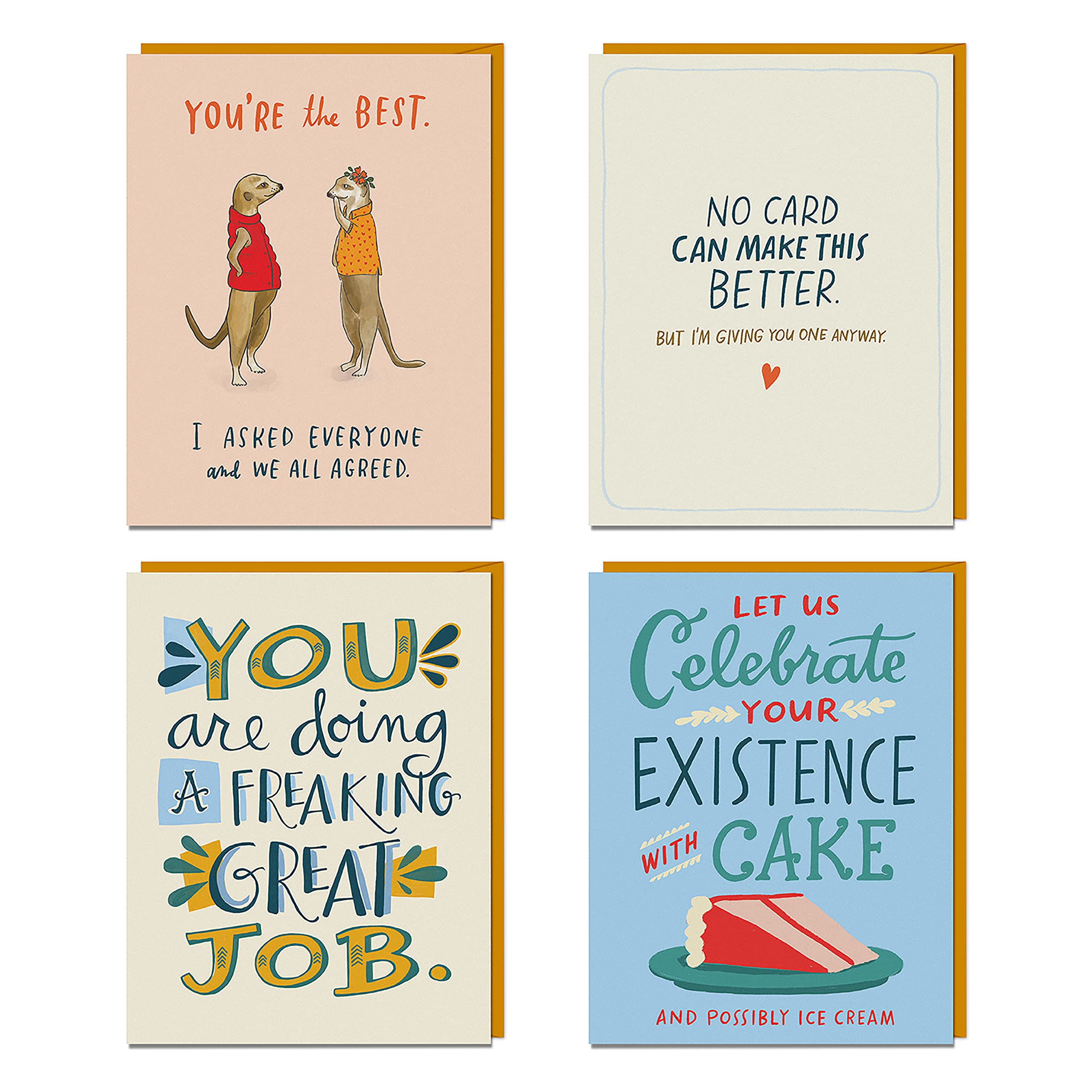 Em & Friends Ready for Anything Cards Lot de 8 cartes de vœux assorties pour toute l'année avec enveloppes