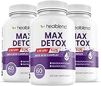 Vista 11 de Max Detox Supplement, Advanced Gut Cleanse Detox para mujeres y hombres con psyllium, chlorella, hierba hisopo y papaya, con complejo Acai
