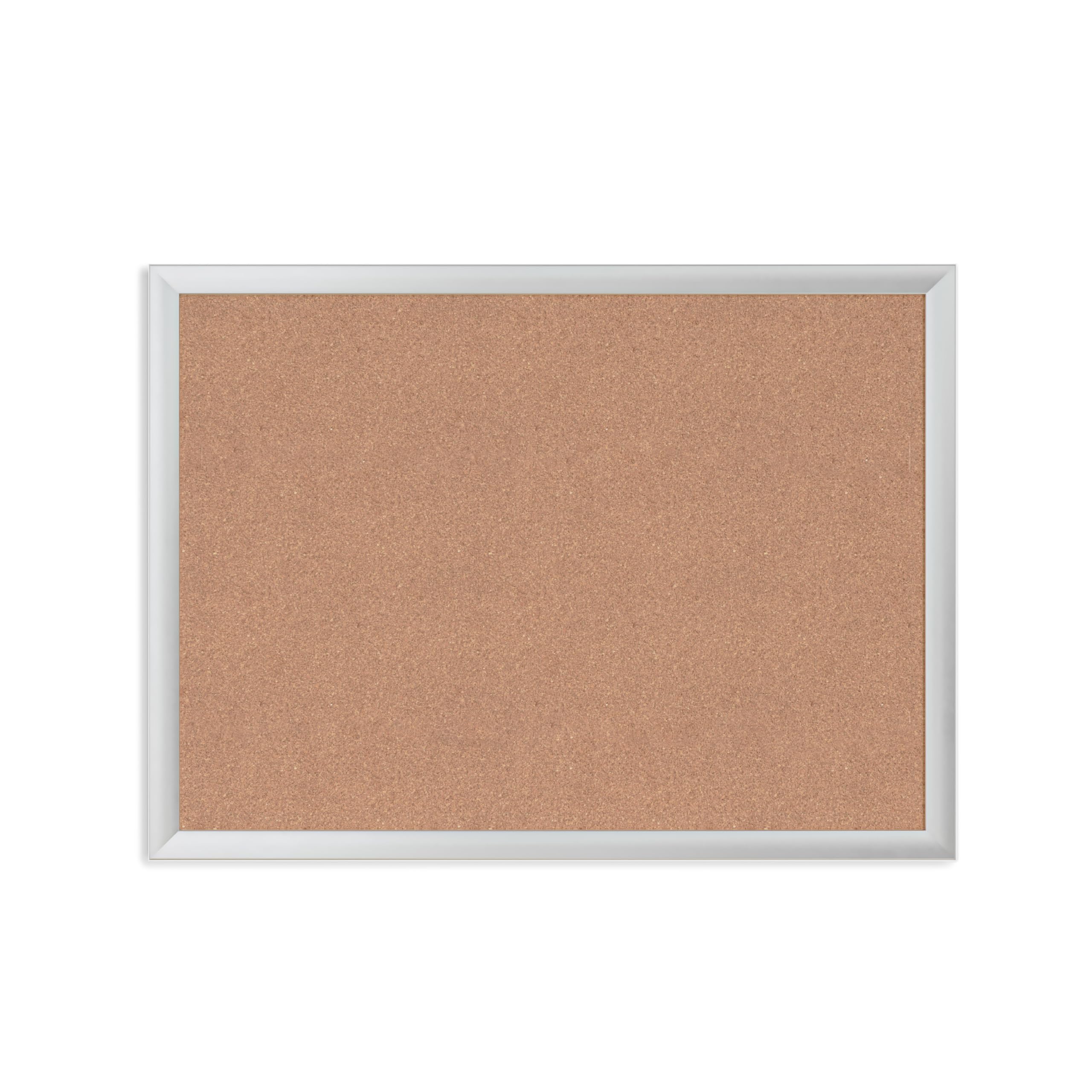 U Brands Cork Board, Pin Board 58x43 cm with Silver Aluminium Frame, Industrial Grade Bulletin Surface for Push Pins and Thumbtacks, Wall Notice Board for Home, Office, School