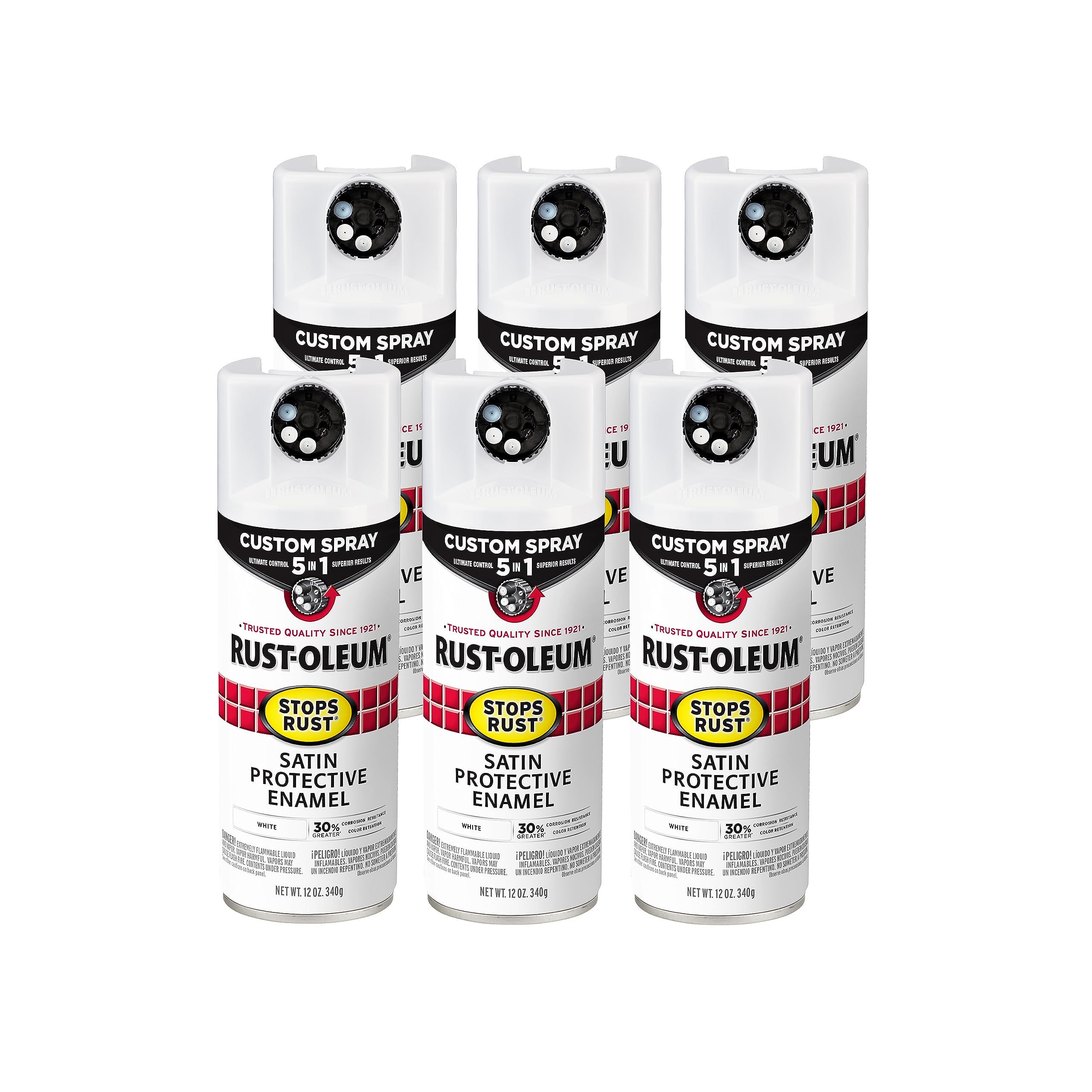Rust-Oleum Stops Rust Custom 5-in-1 Spray Paint, Satin White