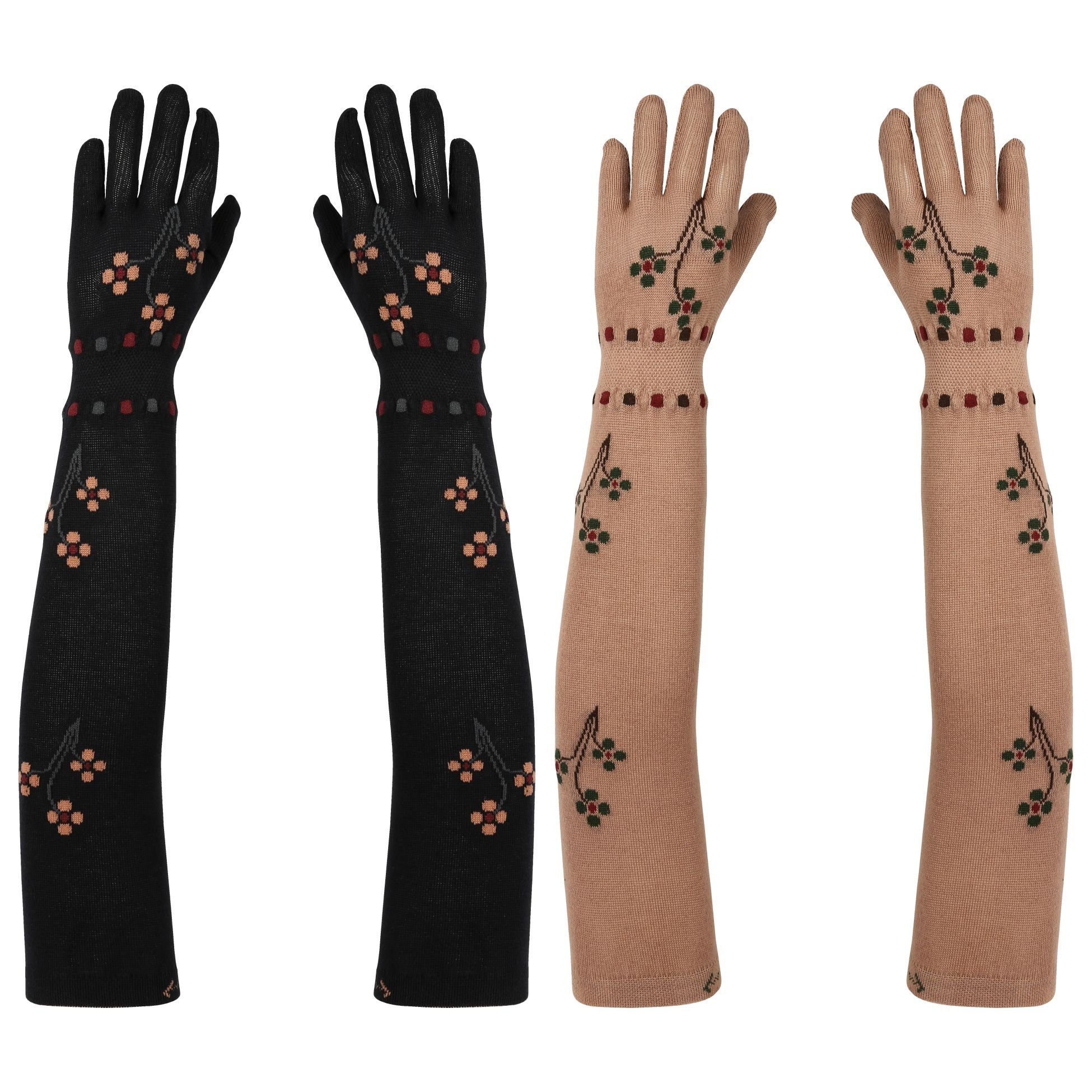 Footmate Combed Cotton Sun Protection Driving Gloves for Women, Elbow Length Elegant Breathable Free Size Hand Glove