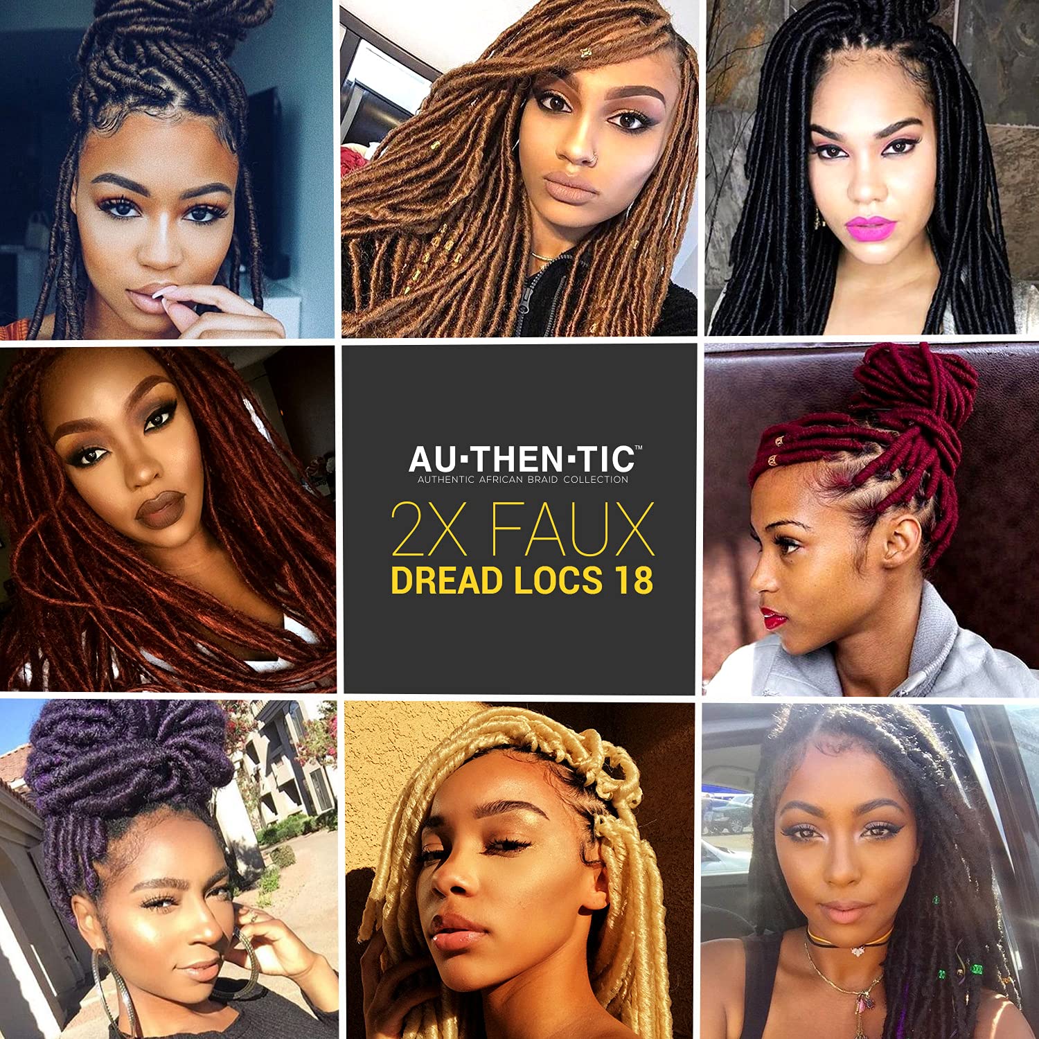 8 Pack 18 Inch AU-THEN-TIC 2X Soft Faux Locs Straight Crochet Braids Hair for Black Women Pre looped DreadLock Goddess Locs Heat-Resistant Synthetic Hair Extensions (18 Inch (8 Pack), 2-Dark Brown)