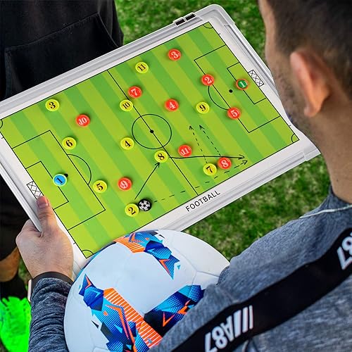 Miniatura 7 de LEAP Magnetic Coach Boards Dry Erase Marker Clipboard with Hanger, Magnets and Dry Erase Pen Eraser Soccer Hockey Basketball Baseball