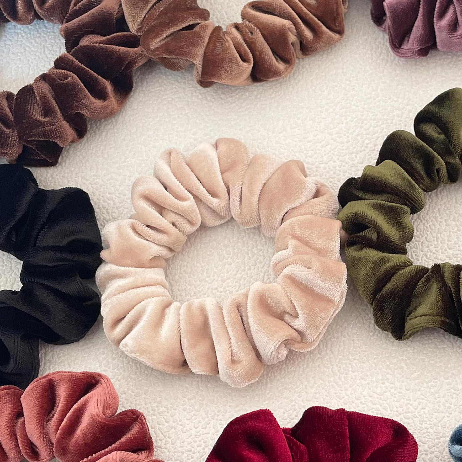 Velet Scrunchies for Women, 6 Pcs Soft Hair Ties, No-tangling Elastic Scrunchy, Ponytail Holder Hair Accessories, Stretchy Scrunchy Set for Thin & Thick Hair, Classic Hair Bands Set - Image 7