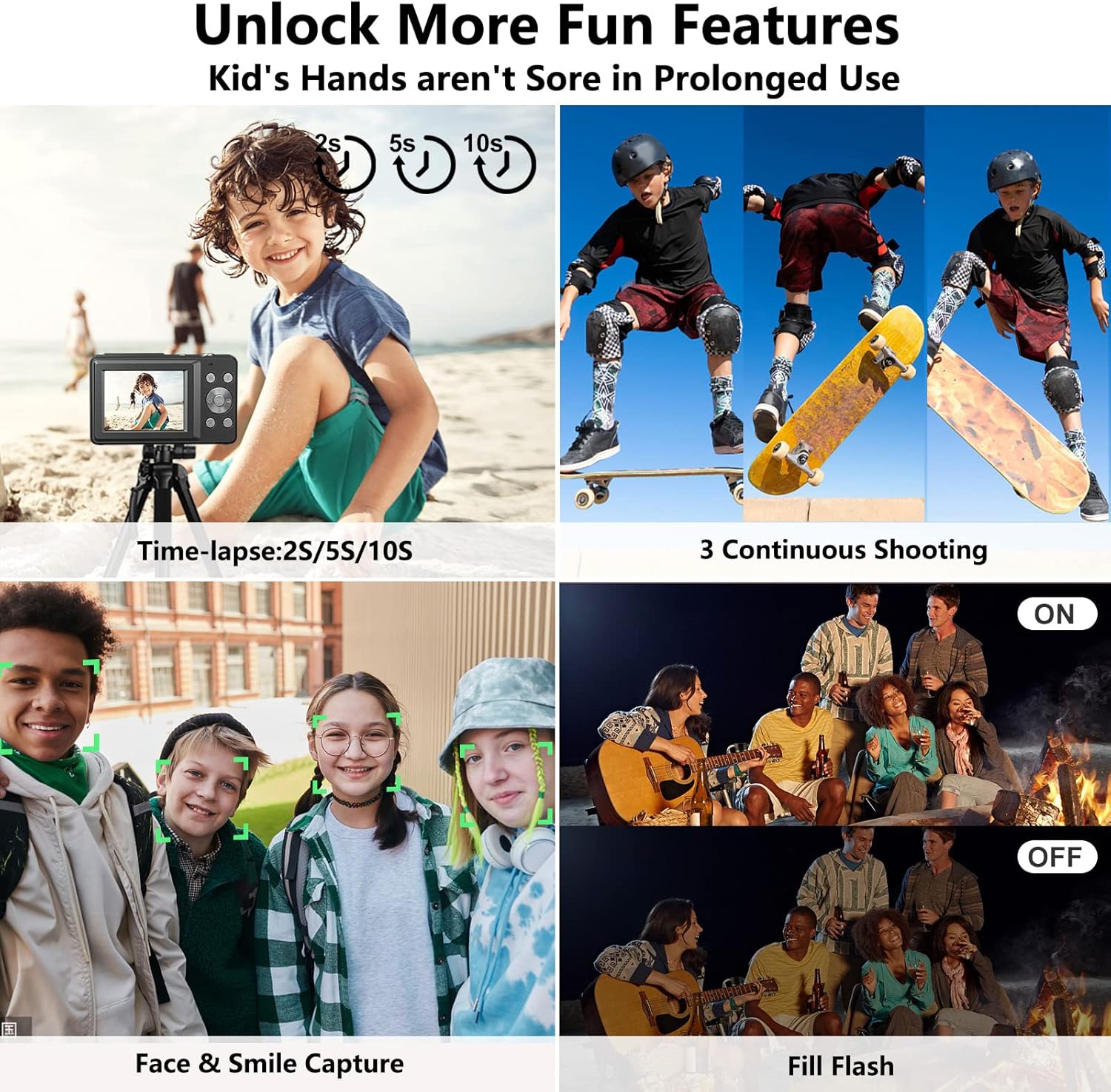 digital camera with sd memory card autofocus anti shake 44mp 1080p photography camera for kids teens birthday 16x zoom small portable vlogging camer