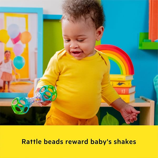 Bright Starts Easy-Grasp Oball Bundle Gift Set - Grasp The Day, Ball and Rattle Toys 2-Pack, BPA Free, Unisex, Newborn+ - 5