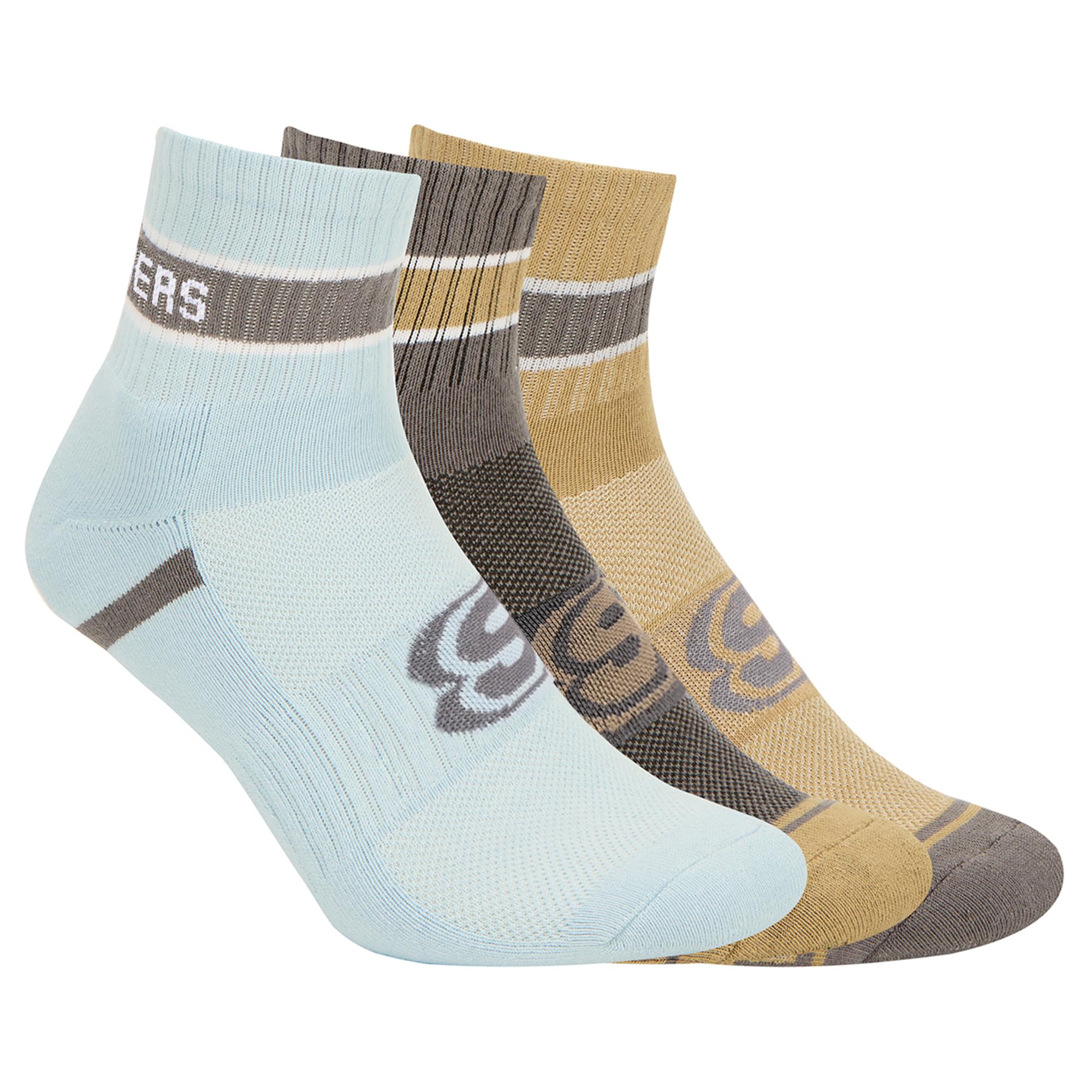 skechers Men 3PK EMBROIDERED HALF TERRY QTR CREW SOCKS-picture-15