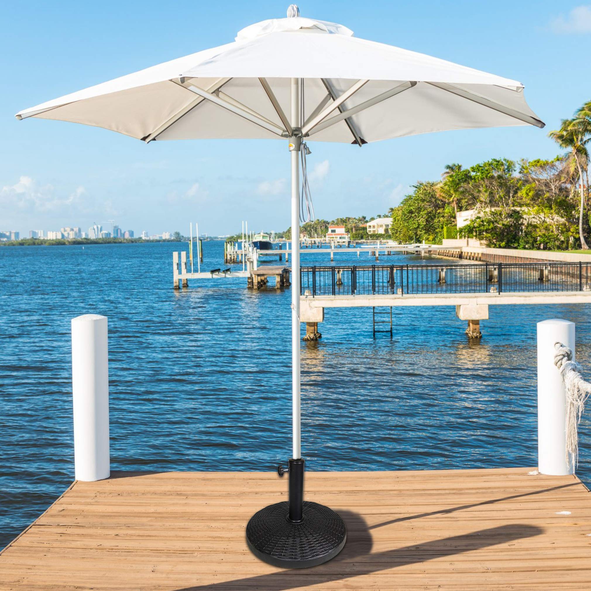 Blissun 26.5 lbs Heavy Duty Patio Market Umbrella Base Stand (17.5