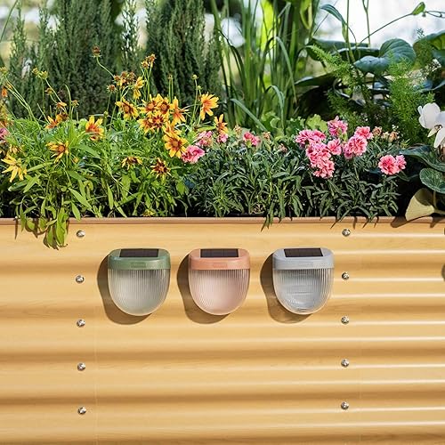 Miniatura 6 de Vego garden Luces solares de jardín onduladas con sensores automáticos. Se magnetizan de forma segura a las camas elevadas, luz LED impermeable IPX4