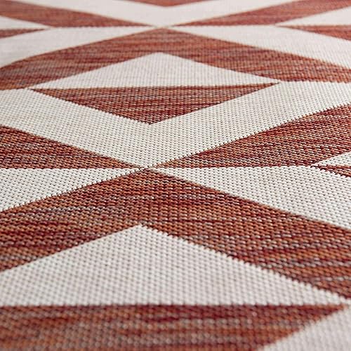 Vista 10 de Unique Loom Unique Loom Outdoor Collection - Alfombra de área - Napa (3 pies 3 pies, redonda, amarillo y aguamarina/amarillo)