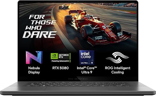 ASUS ROG Zephyrus G16,Intel Core Ultra 9 285H Gaming Laptop(RTX 5080-16GB/120W TGP/32GB/2TB/2.5K QHD+/16″/240Hz/Windows 11/M365 Basic…